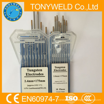 Électrode de tungstène WT20 TIG 1,6 * 175 mm d&#39;or